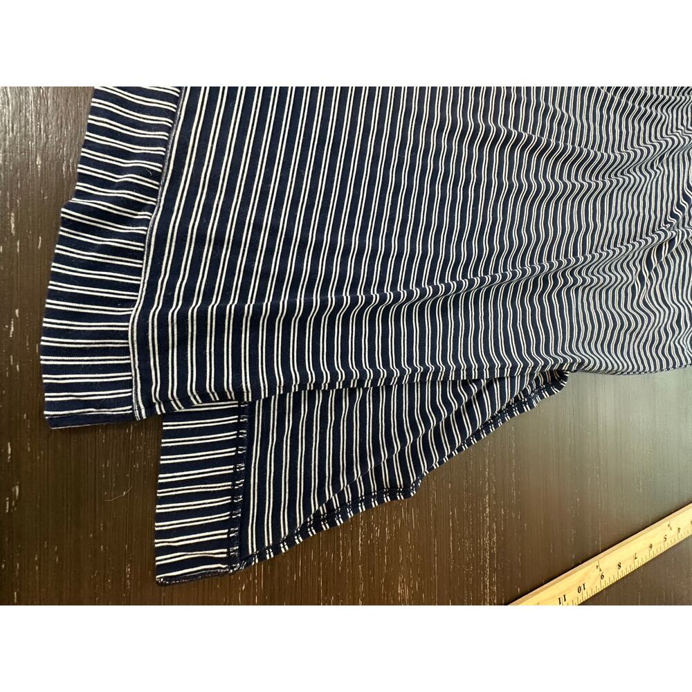 Soma Maxi Lounge Dress Sleeveless Blue Stripe Medium Side Slit Soft Comfy Travel - Picture 9 of 9